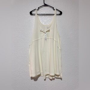 Out From Under Urban Outfitters Pale Yellow Snap-Front Tank Dress - Size Sm NWT